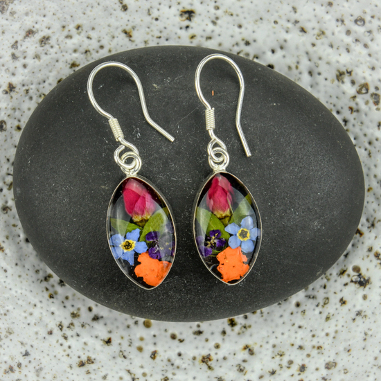 Garden Mexican Flowers Seed Small Hook Earrings