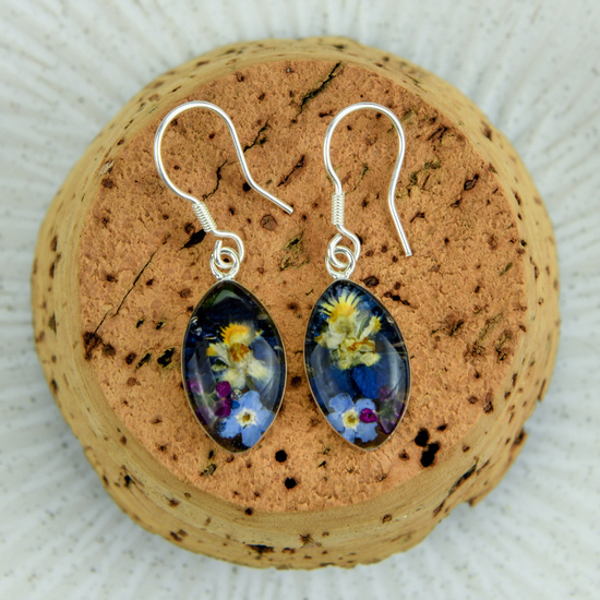 Purple Mexican Flowers Seed Small Hook Earrings