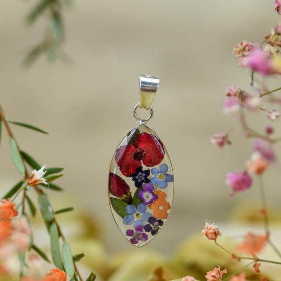 Garden Mexican Flowers Medium Seed Pendant